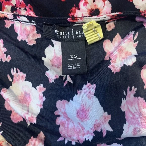 White House Black Market Hot Pink Floral Ruffle Front Tank Top Women's Size XS - Picture 10 of 11